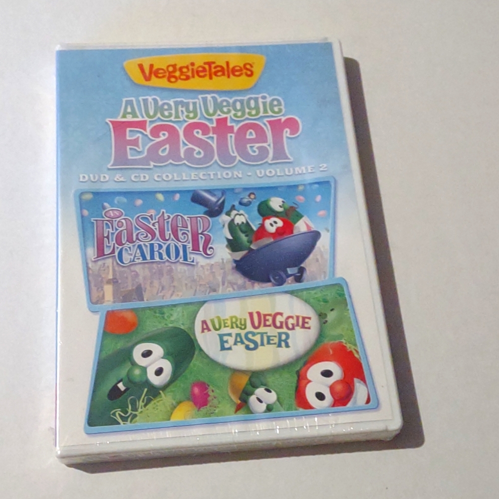 VeggieTales A Very Veggie Easter DVD & music CD set vol 2 Christian kids video